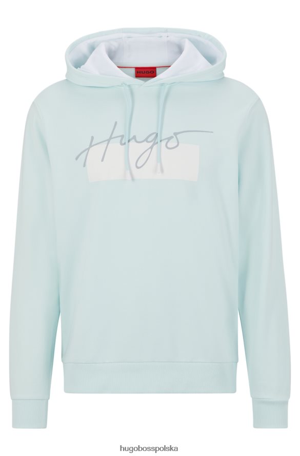 Hugo Boss bluza frotte z odręcznym logo jasnoniebieskim hugo jasny niebieski R0X0H62994