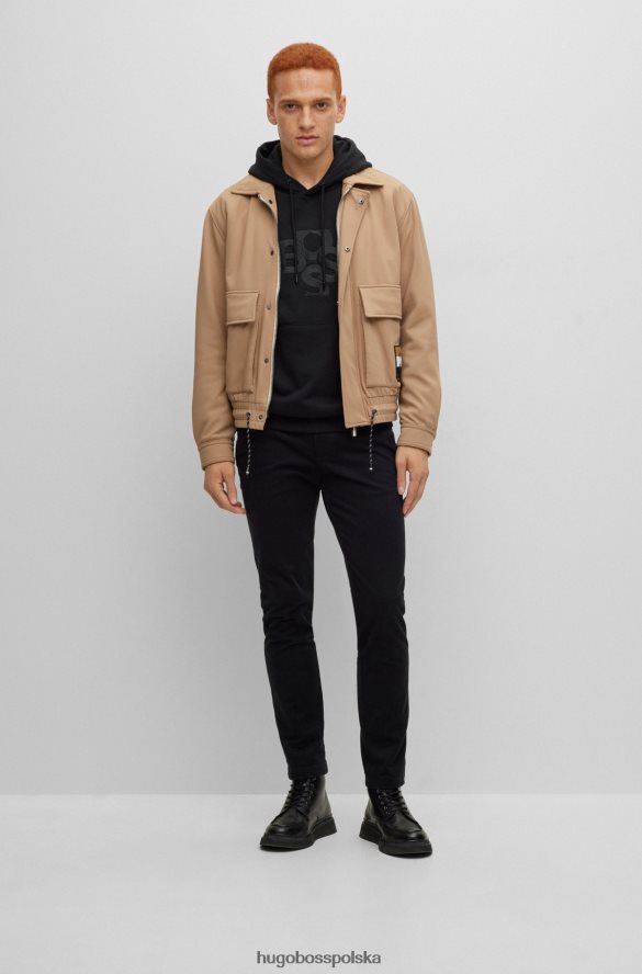 Hugo Boss bluza z kapturem frotte z logo czarny R0X0H61485