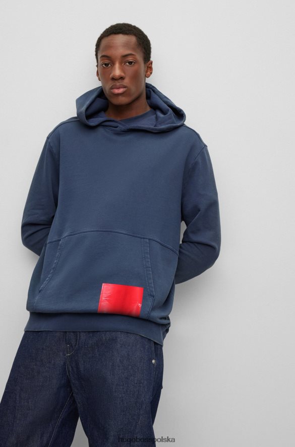 Hugo Boss hugo | Bluza z kapturem z organicznej bawełny Replay z metką z logo kapsułki ciemny niebieski R0X0H62769