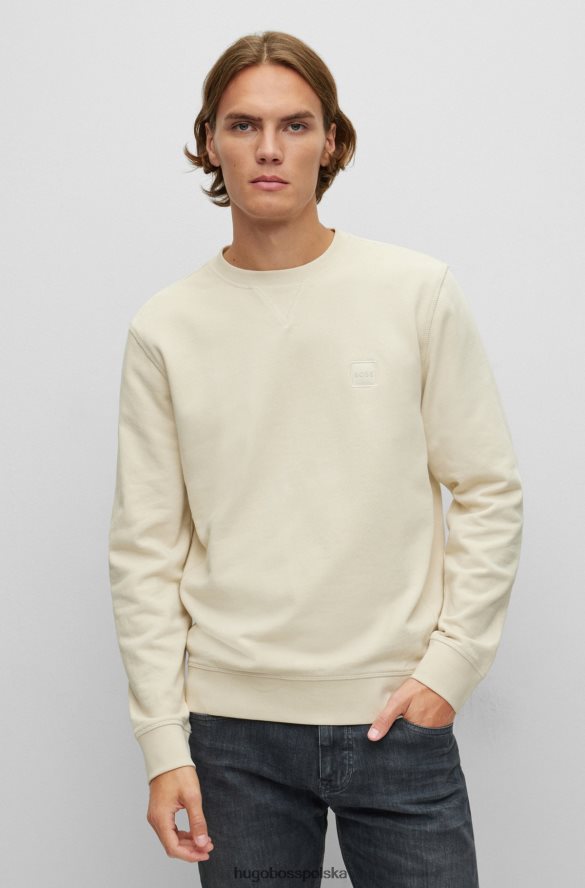 Hugo Boss Biała bawełniana bluza hugo o swobodnym kroju z naszywką z logo biały R0X0H6920