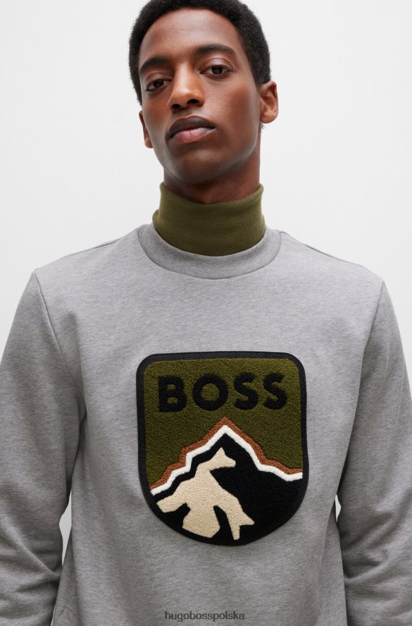 Hugo Boss Bluza typu oversize z frotte z aplikacją ręcznikową w kolorze szarym hugo szary R0X0H61847