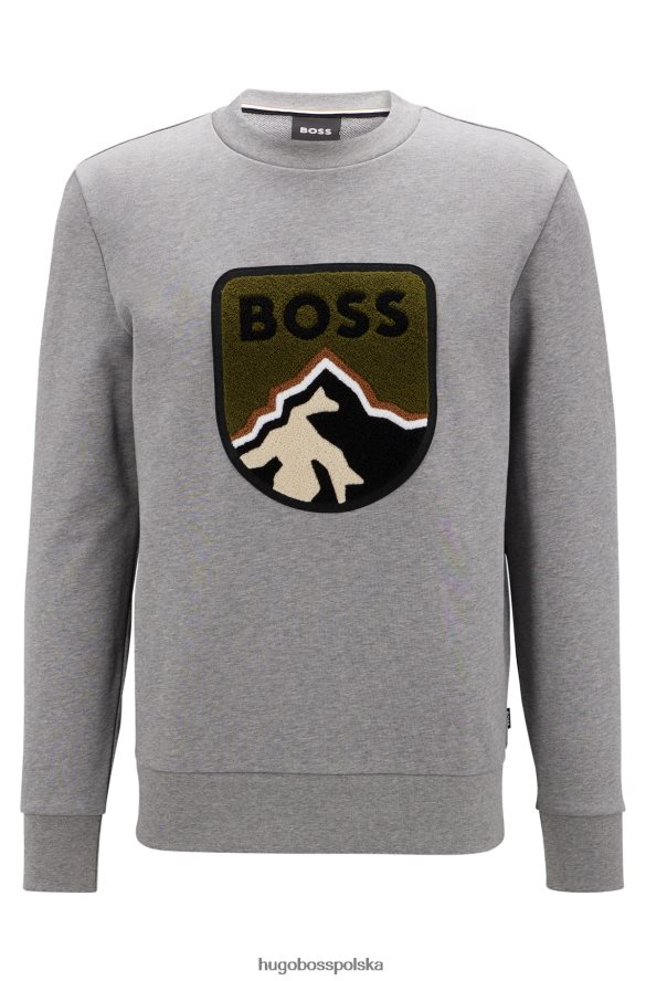 Hugo Boss Bluza typu oversize z frotte z aplikacją ręcznikową w kolorze szarym hugo szary R0X0H61847