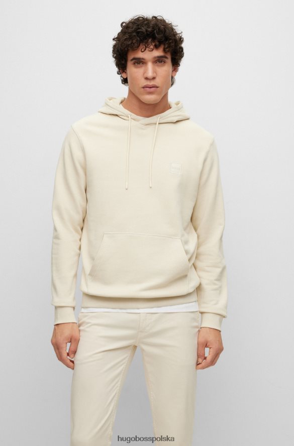 Hugo Boss Bluza z kapturem hugo z bawełny frotte i naszywką z logo w kolorze białym biały R0X0H6938