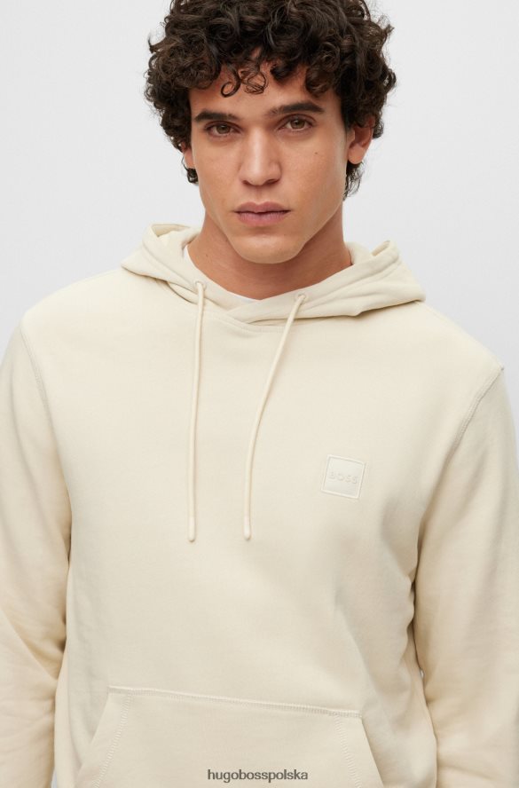 Hugo Boss Bluza z kapturem hugo z bawełny frotte i naszywką z logo w kolorze białym biały R0X0H6938