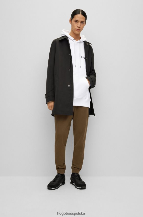 Hugo Boss Bluza z kapturem z bawełny organicznej i gumowanym nadrukiem logo w kolorze białym hugo biały R0X0H62546