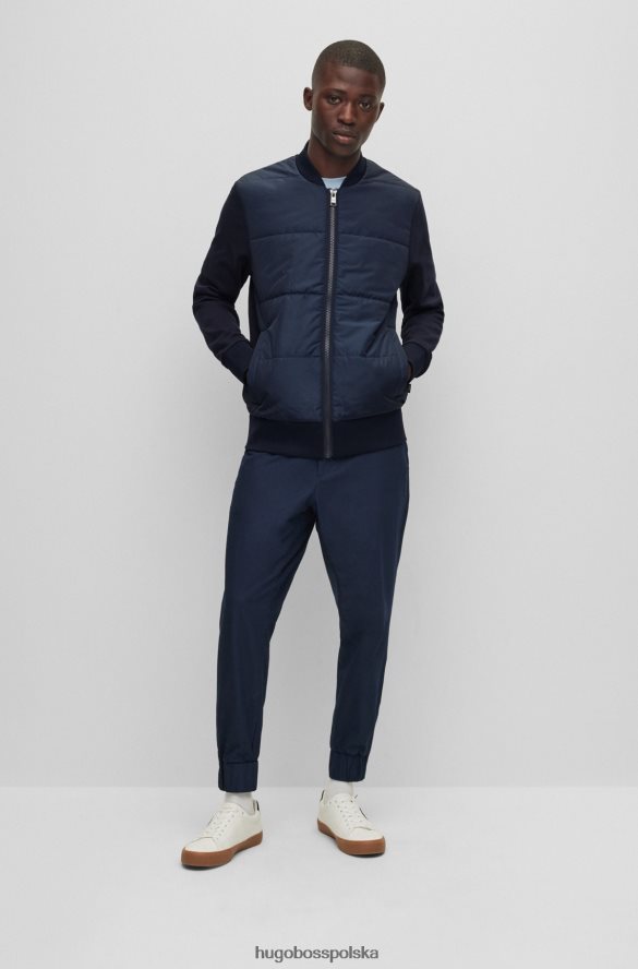 Hugo Boss Ciemnoniebieska bluza zapinana na zamek z bawełny organicznej i materiału technicznego hugo ciemny niebieski R0X0H62370