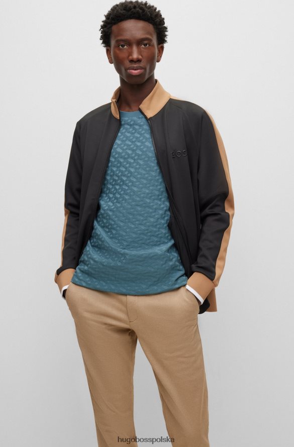 Hugo Boss Czarna, zapinana na zamek bluza z elastycznego materiału z kontrastującym kolorem hugo czarny R0X0H64159