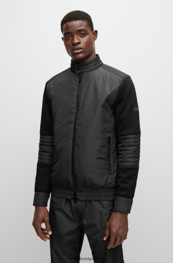 Hugo Boss Dwustronna, zapinana na zamek, watowana bluza z różnych materiałów, Hugo w kolorze czarnym czarny R0X0H64304