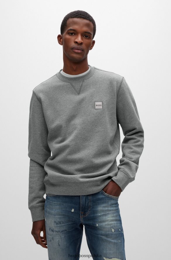 Hugo Boss Hugo bawełniana bluza o swobodnym kroju z naszywką z logo w kolorze jasnoszarym jasnoszary R0X0H6926