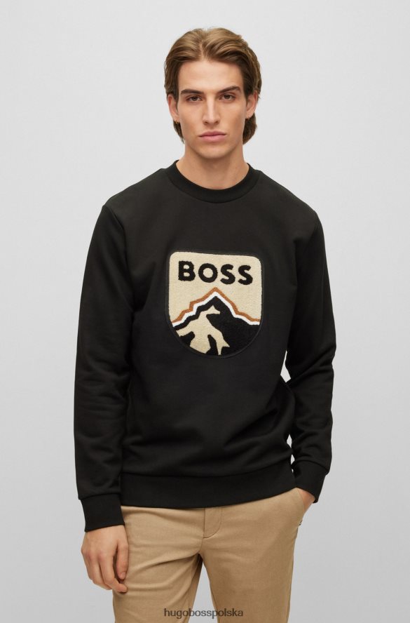 Hugo Boss Hugo bluza typu oversize z frotte z aplikacją ręcznikową w kolorze czarnym czarny R0X0H61846