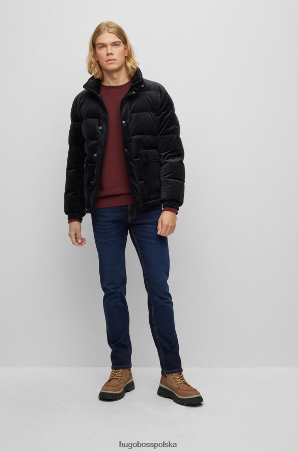 Hugo Boss bawełniana bluza o swobodnym kroju z naszywką z logo w kolorze ciemnoczerwonym hugo ciemno czerwony R0X0H6921