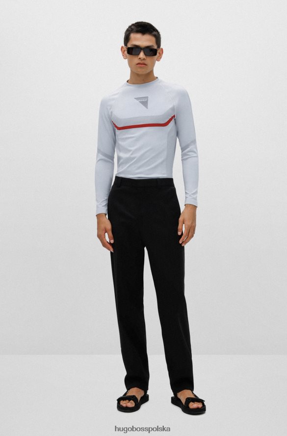 Hugo Boss biała, bardzo dopasowana, elastyczna bluza hugo z logo kapsuły biały R0X0H64150