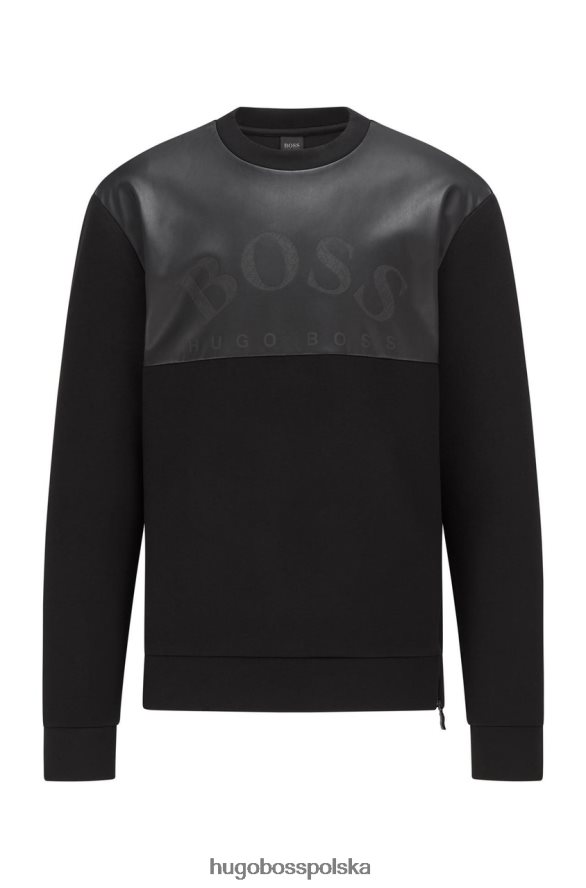 Hugo Boss bluza salboa aj 50456415 czarna czarny biały R0X0H6205