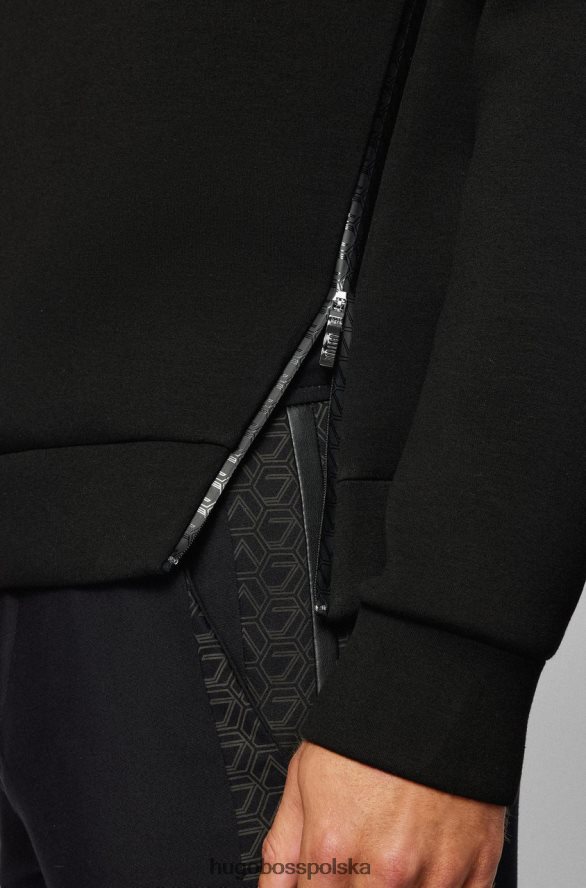 Hugo Boss bluza salboa aj 50456415 czarna czarny biały R0X0H6205
