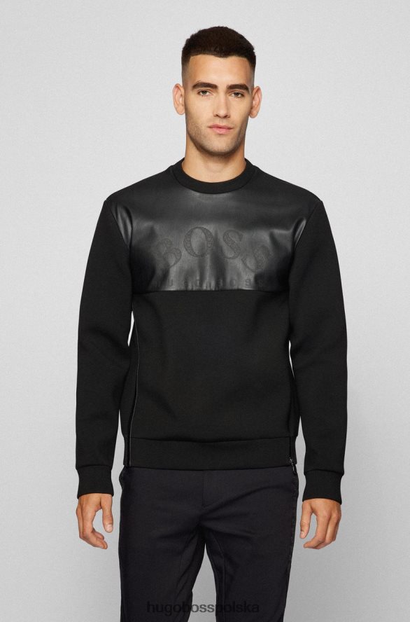 Hugo Boss bluza salboa aj 50456415 czarna czarny biały R0X0H6205