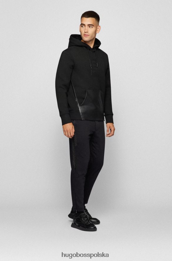 Hugo Boss bluza sly aj 50456406 czarna czarny biały R0X0H6214