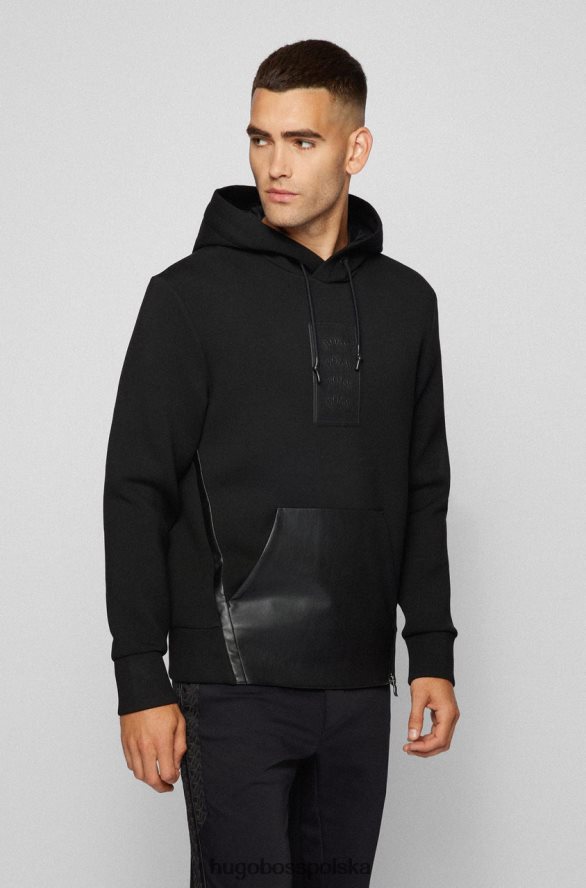 Hugo Boss bluza sly aj 50456406 czarna czarny biały R0X0H6214
