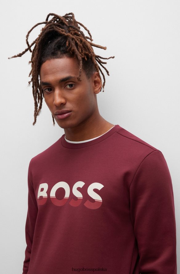 Hugo Boss bluza z mieszanki bawełny z logo hugo w kolorze ciemnoróżowym ciemno różowy R0X0H61674