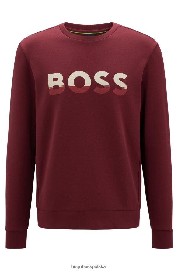 Hugo Boss bluza z mieszanki bawełny z logo hugo w kolorze ciemnoróżowym ciemno różowy R0X0H61674