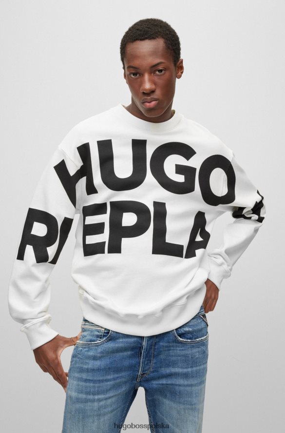 Hugo Boss hugo | Bluza Replay z bawełny organicznej z dużym nadrukiem logo kapsułki biały R0X0H62186