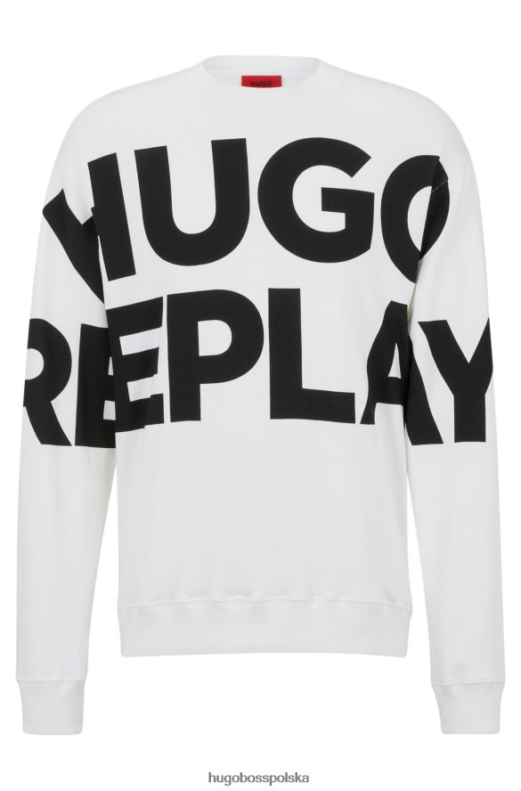 Hugo Boss hugo | Bluza Replay z bawełny organicznej z dużym nadrukiem logo kapsułki biały R0X0H62186