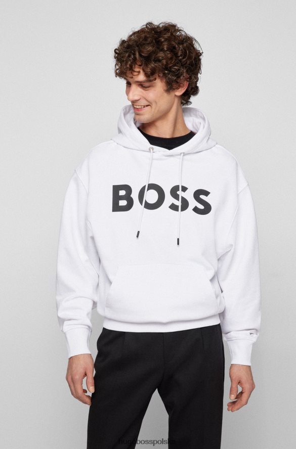 Hugo Boss hugo bluza z kapturem z bawełny organicznej i kontrastowym logo w kolorze białym biały R0X0H61152