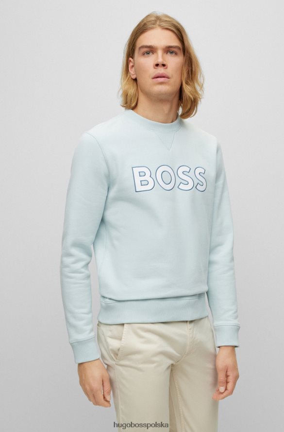 Hugo Boss jasnoniebieska bluza o swobodnym kroju hugo z kontrastowym logo jasny niebieski R0X0H63930