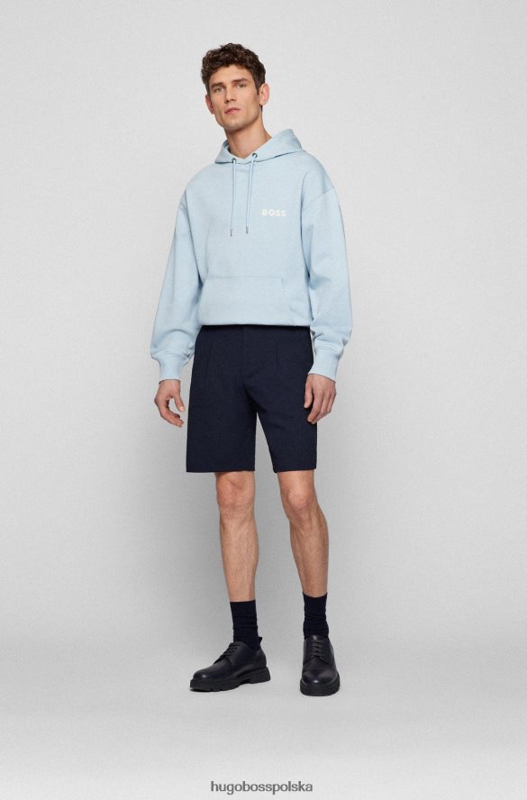 Hugo Boss jasnoniebieska bluza z kapturem z bawełny organicznej hugo z gumowanym nadrukiem logo jasny niebieski R0X0H62544