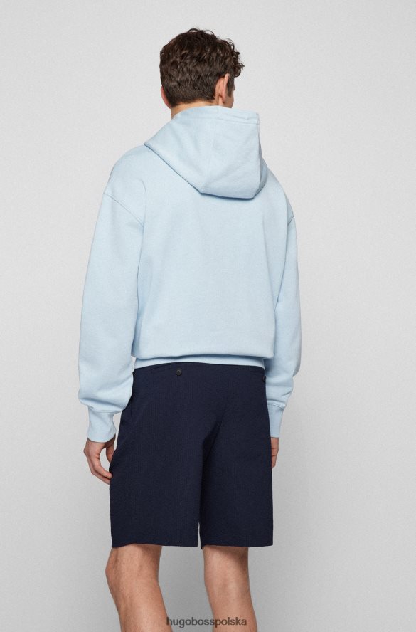 Hugo Boss jasnoniebieska bluza z kapturem z bawełny organicznej hugo z gumowanym nadrukiem logo jasny niebieski R0X0H62544