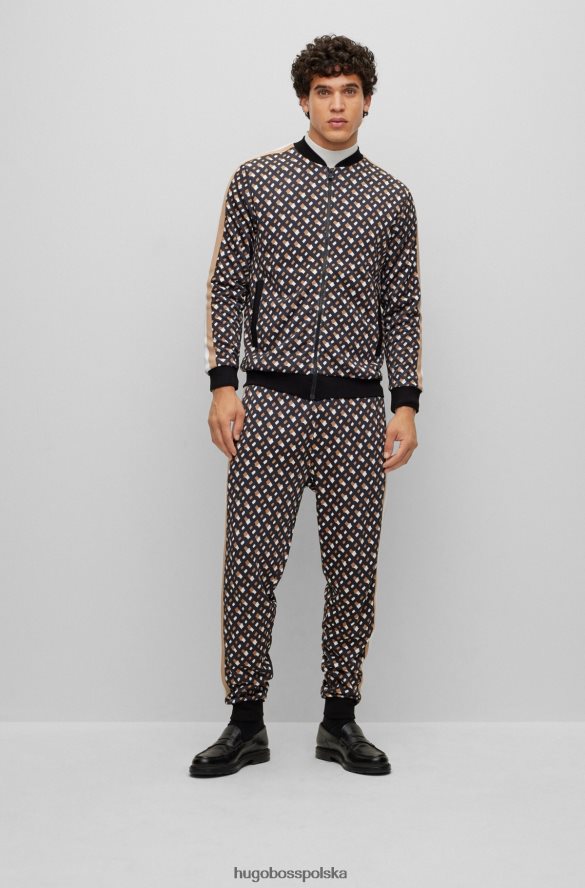 Hugo Boss wzorzysta bluza zapinana na zamek z nadrukiem monogramu hugo wzorzyste R0X0H61000