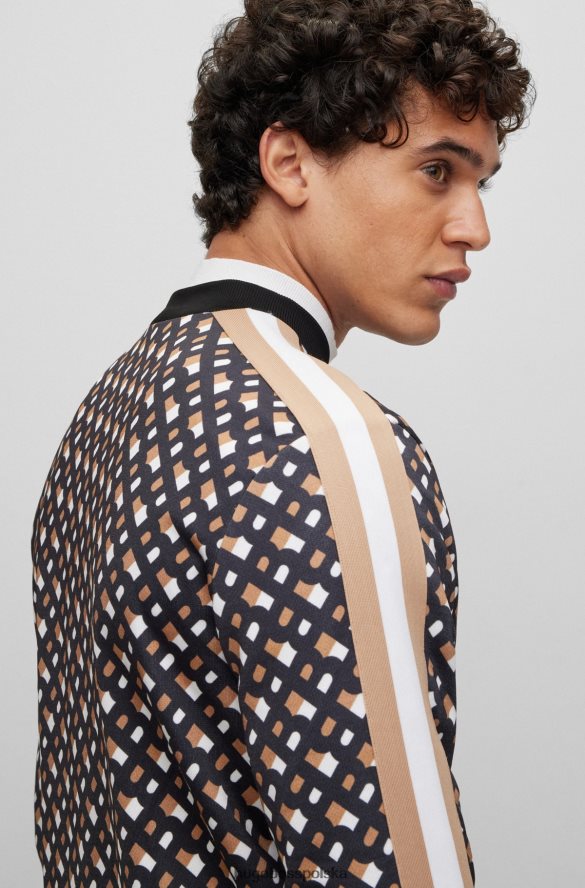 Hugo Boss wzorzysta bluza zapinana na zamek z nadrukiem monogramu hugo wzorzyste R0X0H61000