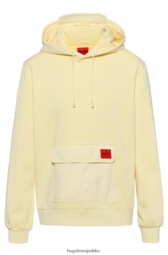 Hugo Boss Bawełniana bluza hugo z kieszenią z klapką i kapturem z daszkiem w kolorze jasnożółtym jasny zółty R0X0H63993