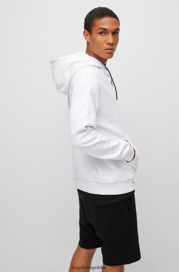 Hugo Boss Biała bluza z kapturem hugo o swobodnym kroju z frotte z logo w ramce biały R0X0H61520