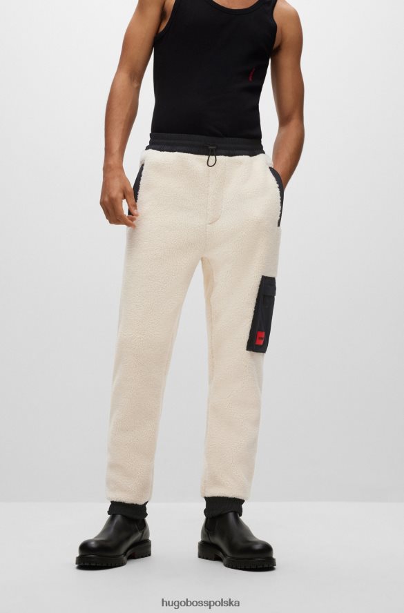 Hugo Boss Białe spodnie dresowe Hugo o swobodnym kroju z pluszowego materiału biały R0X0H63009