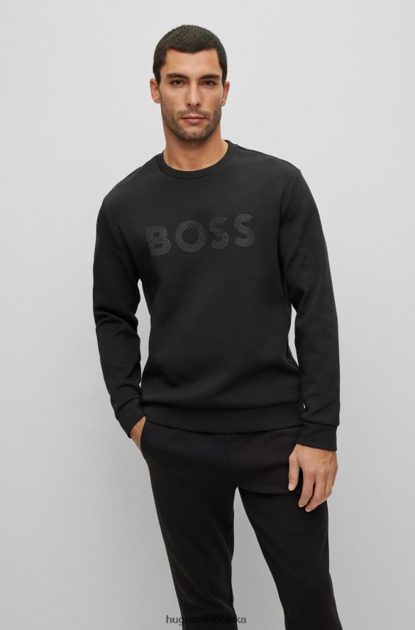 Hugo Boss Bluza hugo z mieszanki bawełny, o swobodnym kroju, z czarnym logo ze strasu czarny R0X0H63454