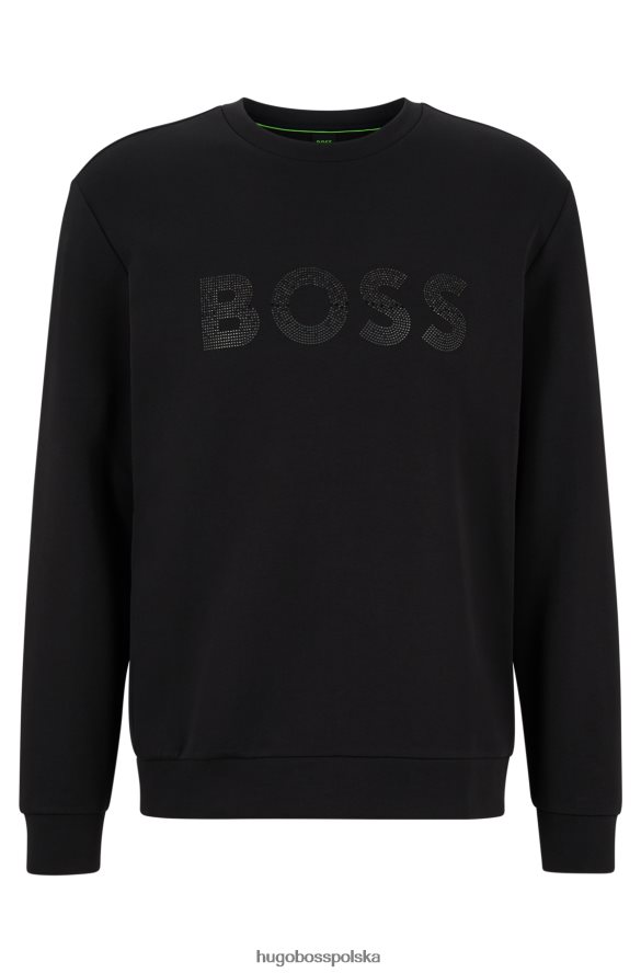 Hugo Boss Bluza hugo z mieszanki bawełny, o swobodnym kroju, z czarnym logo ze strasu czarny R0X0H63454