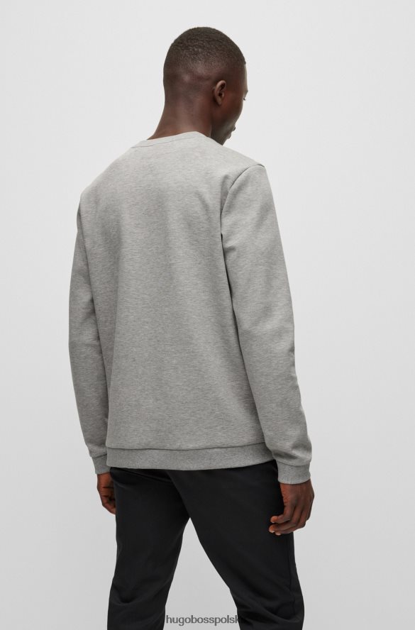 Hugo Boss Bluza o regularnym kroju z mieszanki bawełny z grafiką w kratkę Hugo w kolorze jasnoszarym jasnoszary R0X0H61818