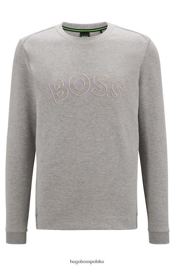 Hugo Boss Bluza o regularnym kroju z mieszanki bawełny z grafiką w kratkę Hugo w kolorze jasnoszarym jasnoszary R0X0H61818