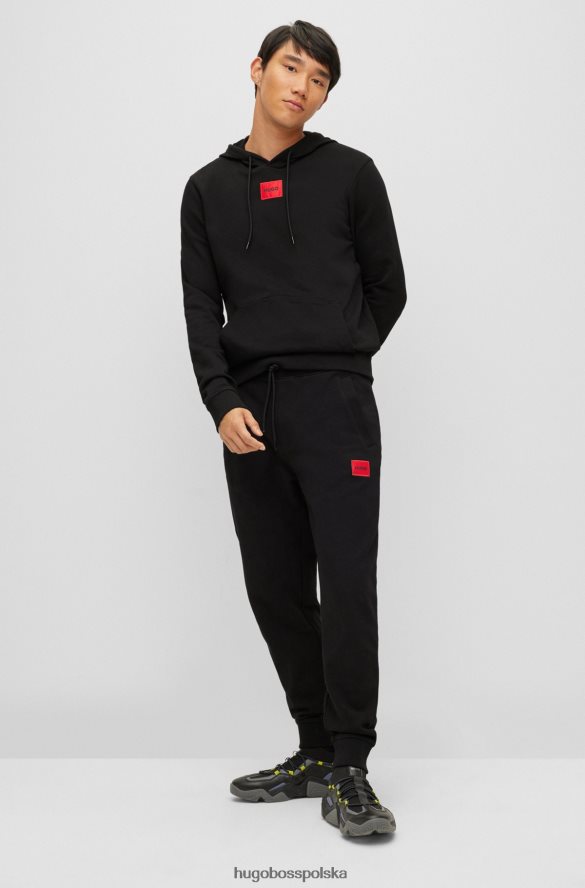 Hugo Boss Bluza z kapturem, bawełniana frotte, z czerwoną metką z logo Hugo w kolorze czarnym czarny R0X0H61393