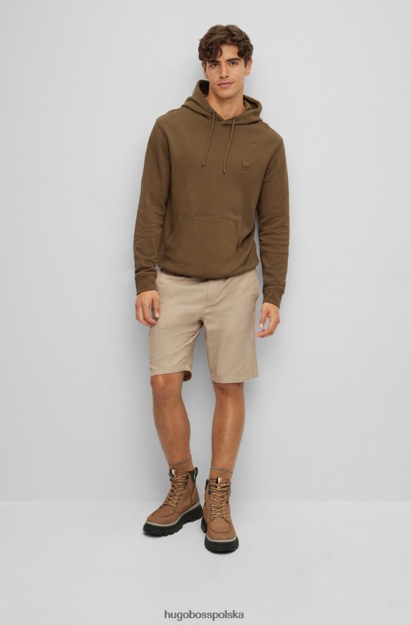 Hugo Boss Bluza z kapturem hugo z bawełny frotte i naszywką z logo w kolorze ciemnozielonym ciemnozielony R0X0H6944