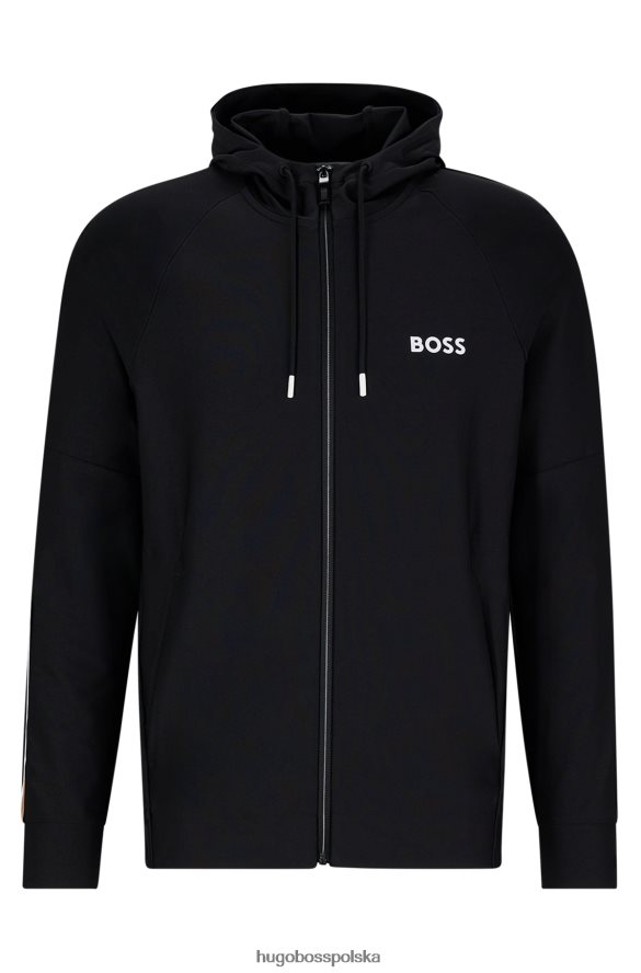 Hugo Boss Bluza z kapturem i logo Hugo x Matteo Berrettini, wykonana z elastycznego materiału czarny R0X0H63737