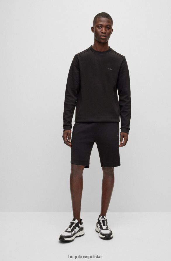 Hugo Boss Bluza z okrągłym dekoltem, wykonana z bawełny interlock, z zakrzywionym logo Hugo w kolorze czarnym czarny R0X0H62515