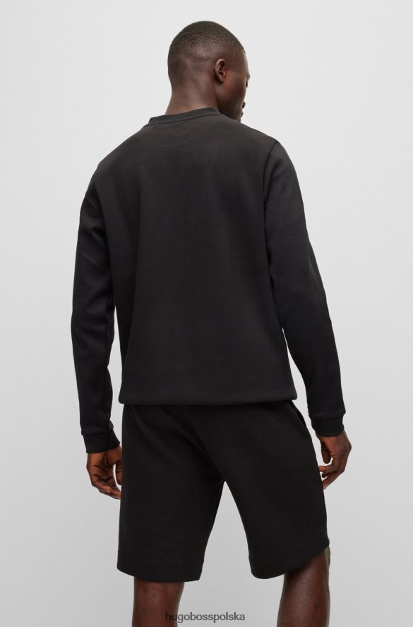 Hugo Boss Bluza z okrągłym dekoltem, wykonana z bawełny interlock, z zakrzywionym logo Hugo w kolorze czarnym czarny R0X0H62515