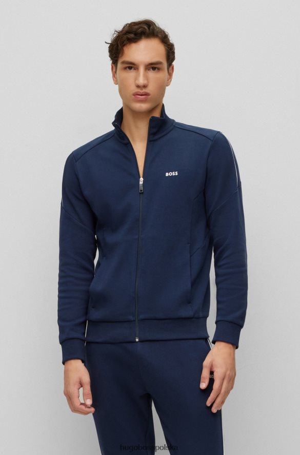 Hugo Boss Ciemnoniebieski dres hugo o regularnym kroju z logo, wykonany z dwustronnej bawełny ciemny niebieski R0X0H61043
