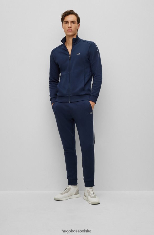 Hugo Boss Ciemnoniebieski dres hugo o regularnym kroju z logo, wykonany z dwustronnej bawełny ciemny niebieski R0X0H61043
