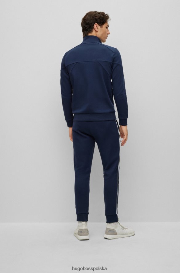 Hugo Boss Ciemnoniebieski dres hugo o regularnym kroju z logo, wykonany z dwustronnej bawełny ciemny niebieski R0X0H61043