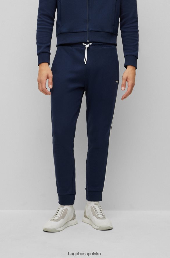 Hugo Boss Ciemnoniebieski dres hugo o regularnym kroju z logo, wykonany z dwustronnej bawełny ciemny niebieski R0X0H61043