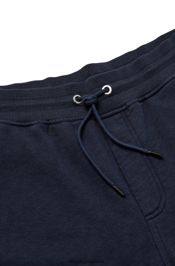 Hugo Boss Ciemnoniebieskie spodnie dresowe z mieszanki bawełny z haftowanym logo hugo ciemny niebieski R0X0H64111