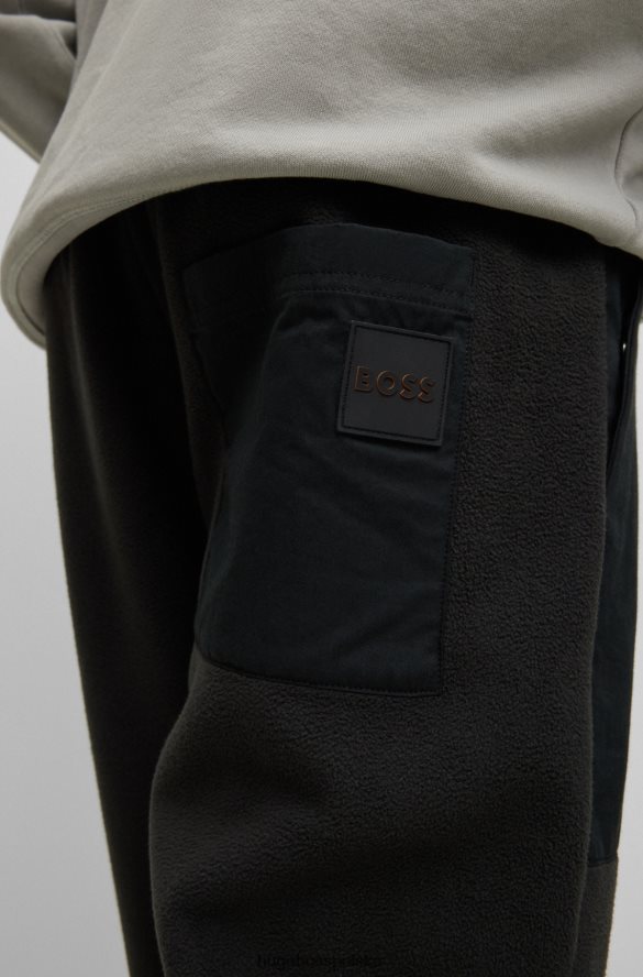 Hugo Boss Czarne spodnie dresowe Hugo z mieszanki bawełny i naszywką z logo czarny R0X0H64525