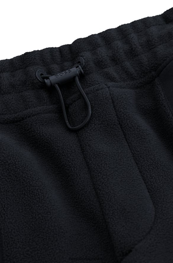 Hugo Boss Czarne spodnie dresowe Hugo z mieszanki bawełny i naszywką z logo czarny R0X0H64525